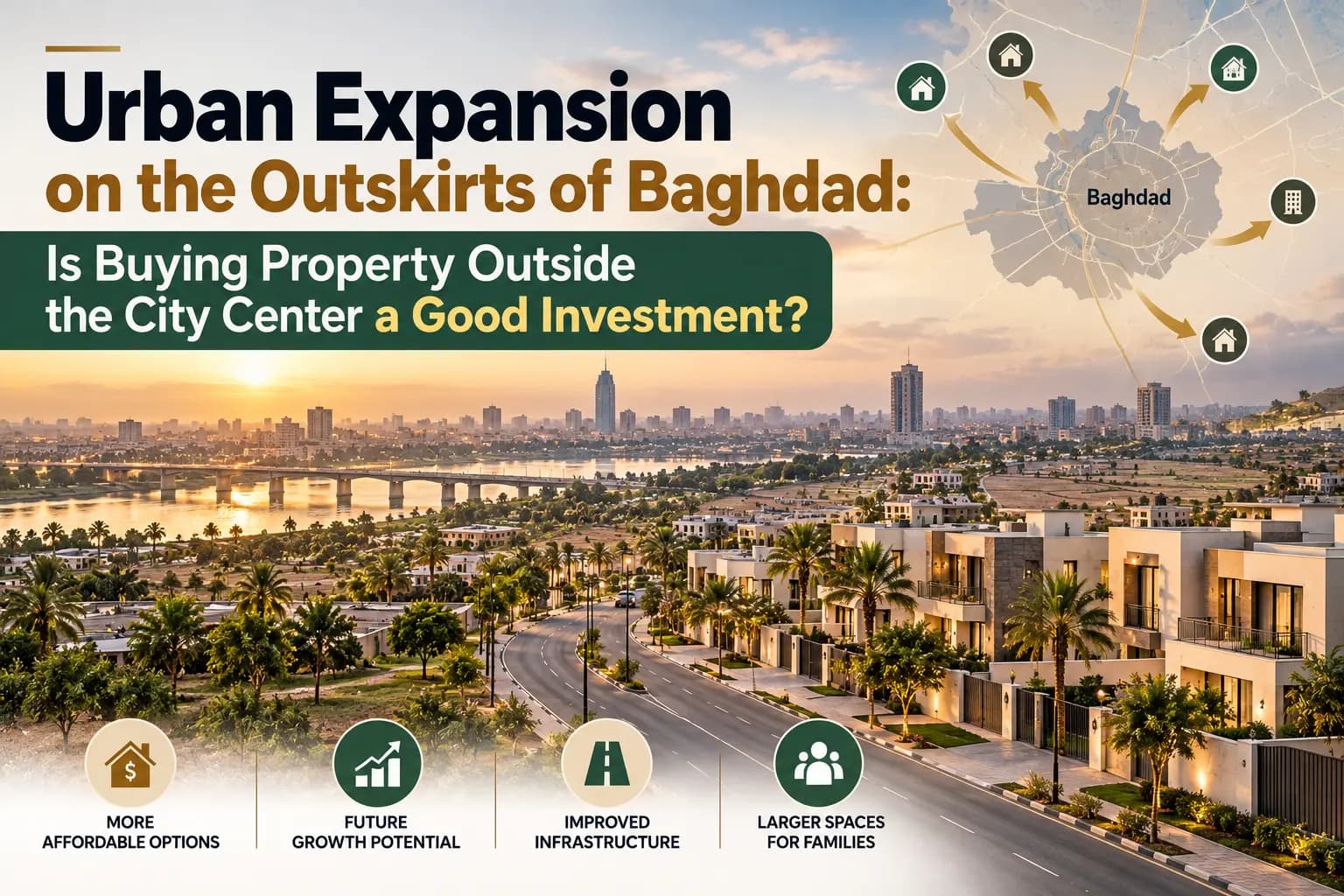 التوسع العمراني على أطراف بغداد: هل شراء العقارات خارج مركز المدينة استثمار جيد؟