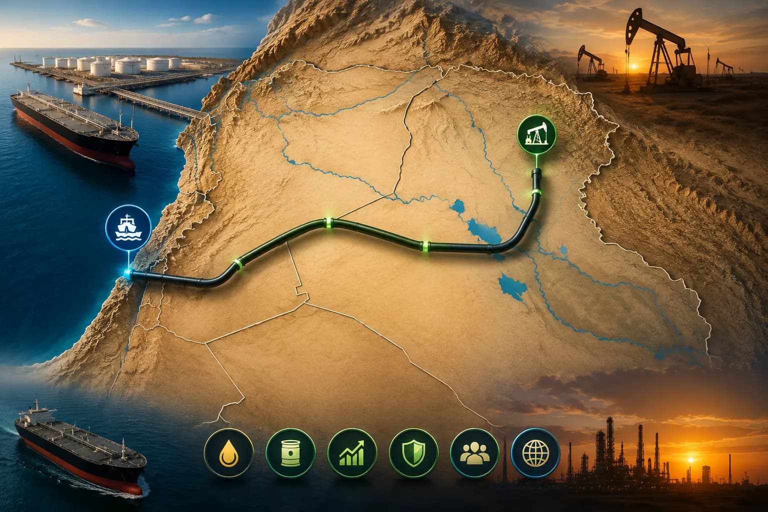 مشروع خط أنابيب كركوك – بانياس: شريان استراتيجي قد يعيد رسم خريطة صادرات النفط في المنطقة